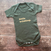 Little wildling khaki bodysuit 3-6m